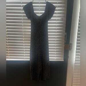 VB Jumpsuit, Black and Cream Floral, Size M